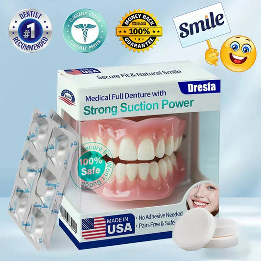 🔥Limited Time 50% OFF： 2nd ltem 60% Off🔥HazyGalaxy® Medical Full Denture with Strong Suction ✅ Made and Shipped from the USA🍀