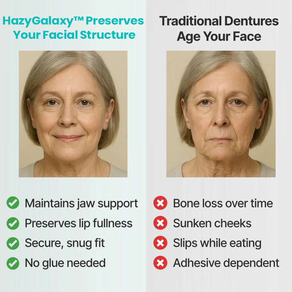 🌎Limited-Time Sale Ends Easter! ⏰HazyGalaxy™ Medical Full Denture with Strong Suctiond🦷