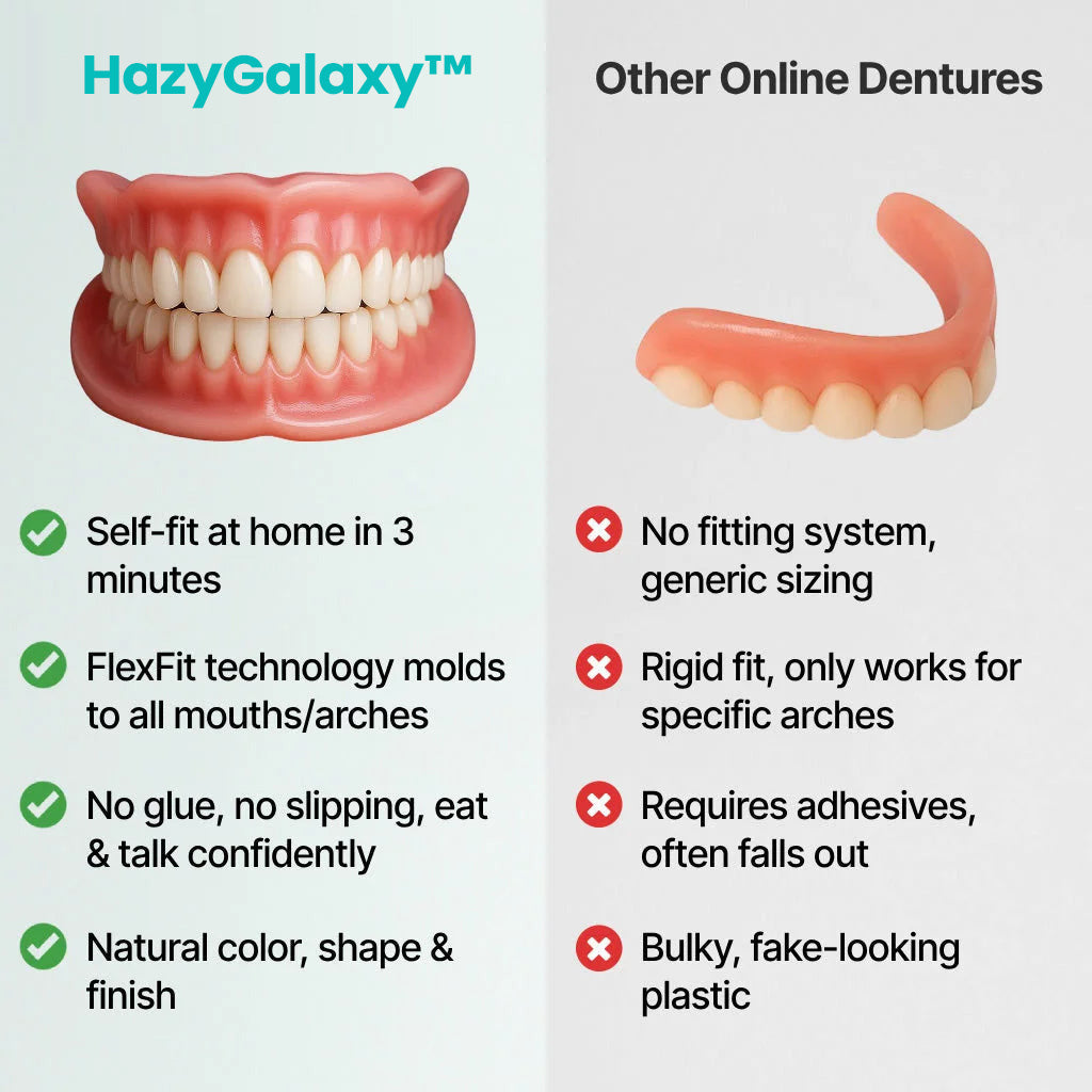 🦷HazyGalaxy™ Custom-Fit Functional Dentures — Made in the USA, Up to 70% OFF for a More Confident Smile!